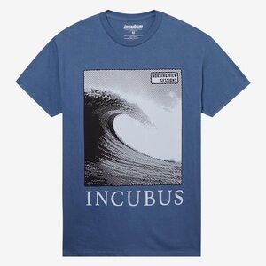 Hot Topic Incubus Graphic Tee in Blue with Black & White Print